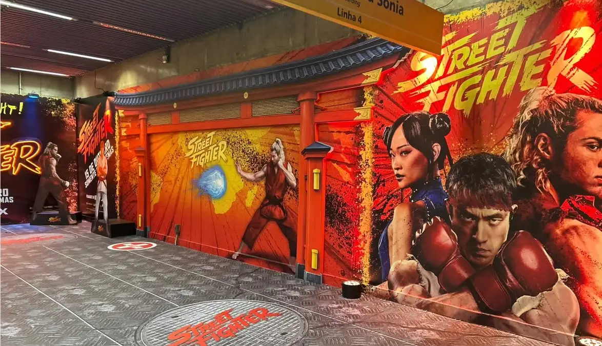Street Fighter transforma estação de metrô de São Paulo em arena com arcade grátis