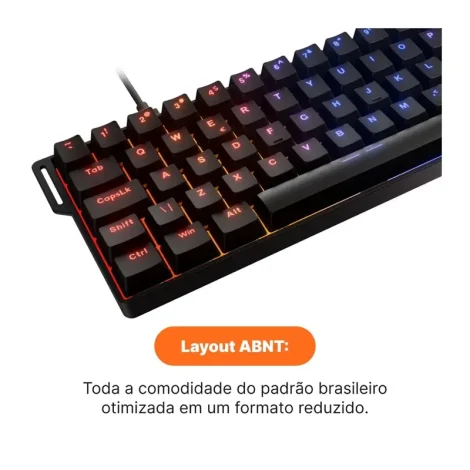 Teclado mecânico Husky Pier com switches Gateron EF e layout ABNT2 a partir de R$ 149,90