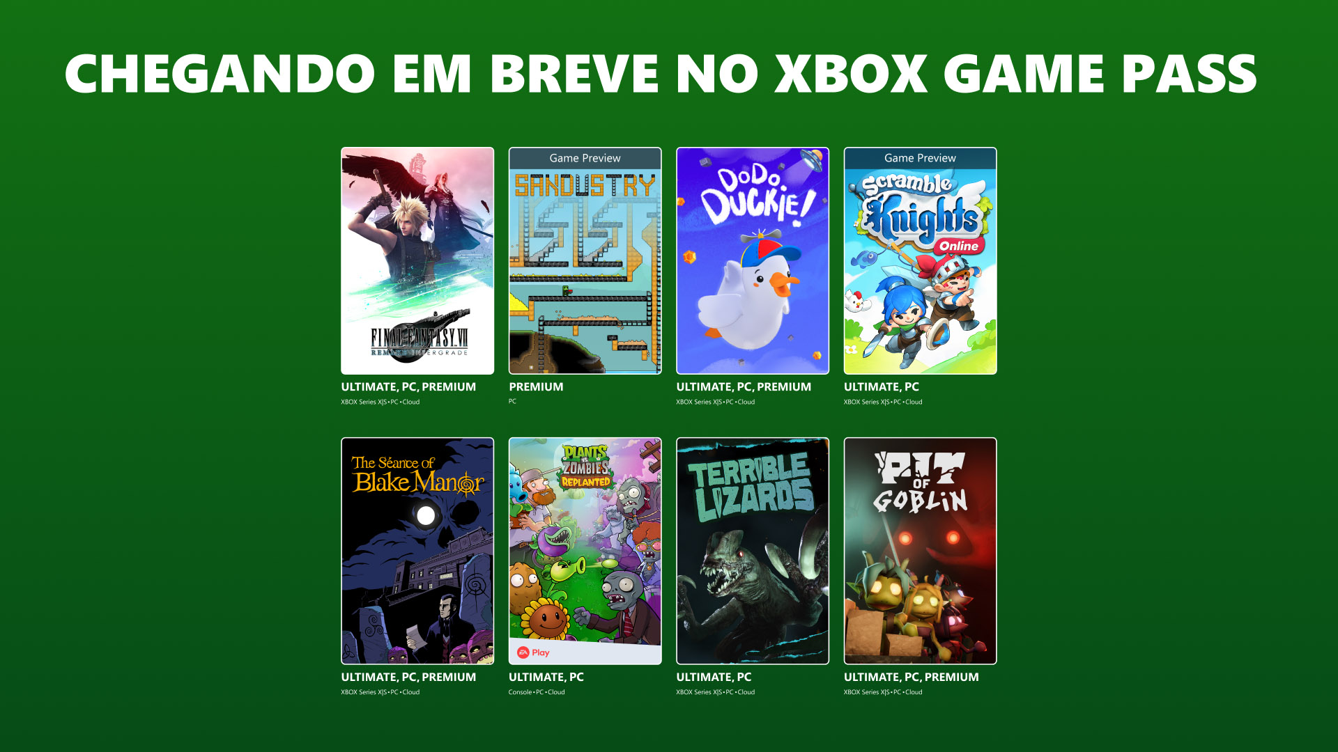 Jogos Imperdíveis Chegando ao Xbox Game Pass: Final Fantasy VII Remake Integrade e Mais