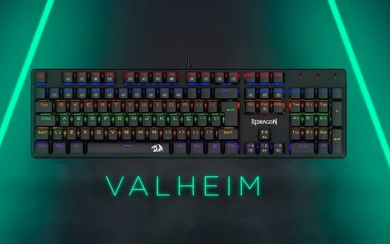 Teclado Mecânico Redragon Valheim K608-R com 19% de desconto e switches Brown confortáveis