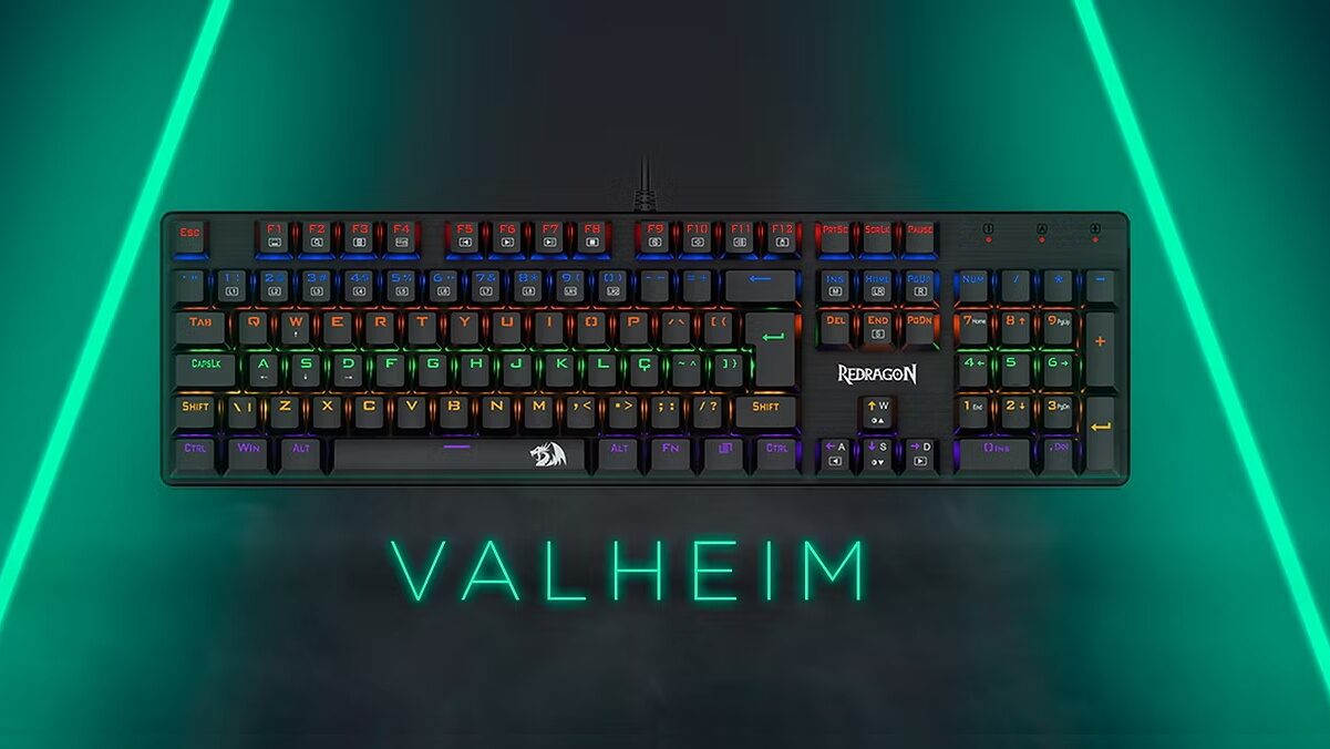 Teclado Mecânico Redragon Valheim K608-R com 19% de desconto e switches Brown confortáveis