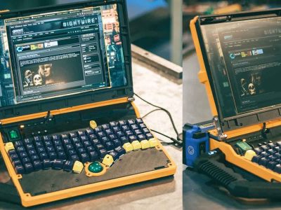 Notebook artesanal Slurptop com Ryzen 7 e 64 GB de RAM usa baterias de ferramentas elétricas