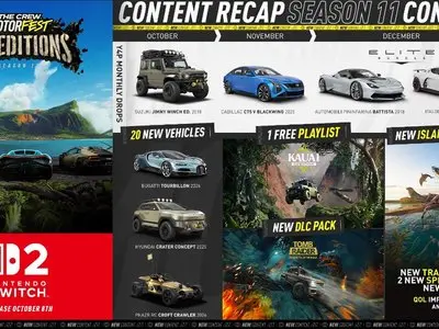 The Crew Motorfest chega ao Switch 2 com nova ilha e colaboração com Tomb Raider