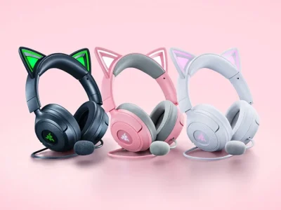 Razer lança headset Kraken Kitty V3 cabeado com iluminação RGB interativa para streamers