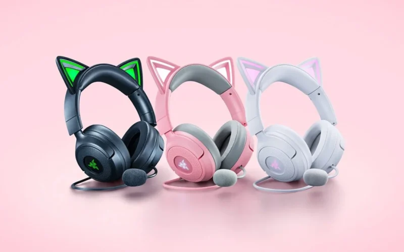 Razer lança headset Kraken Kitty V3 cabeado com iluminação RGB interativa para streamers